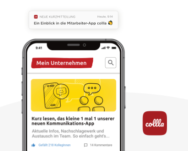 Ausschnitt der collla Betriebsrat App